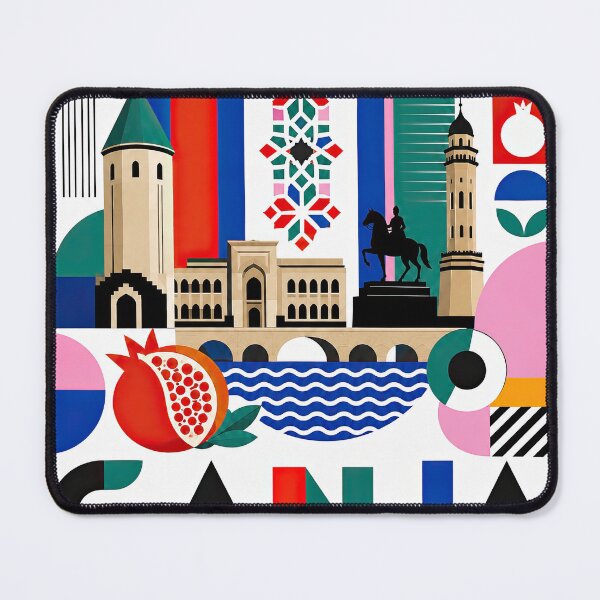 Item preview, Colorful graphic illustration celebrating Ganja, Azerbaijan, wit designed and sold by ckybe.