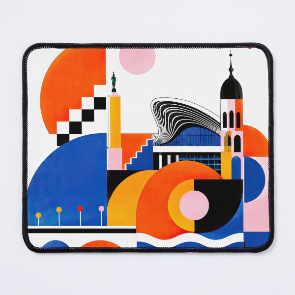 Item preview, Colorful geometric poster celebrating Liege, Belgium, featuring designed and sold by ckybe.