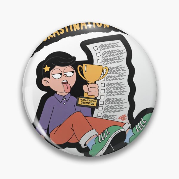 Item preview, Procrastination Champion Funny Sticker  designed and sold by Orillia.