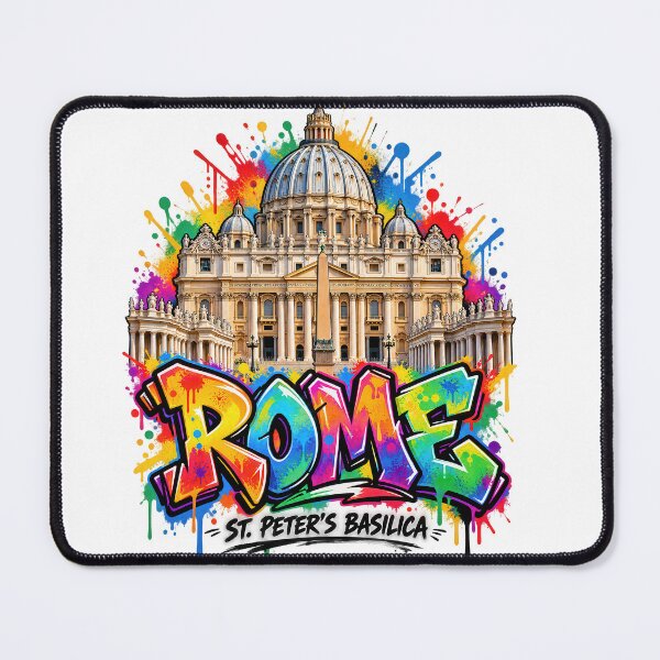 Item preview, Rome St. Peter’s Basilica Graffiti – Colorful Vatican Street Art designed and sold by Earth Celebration Designs.