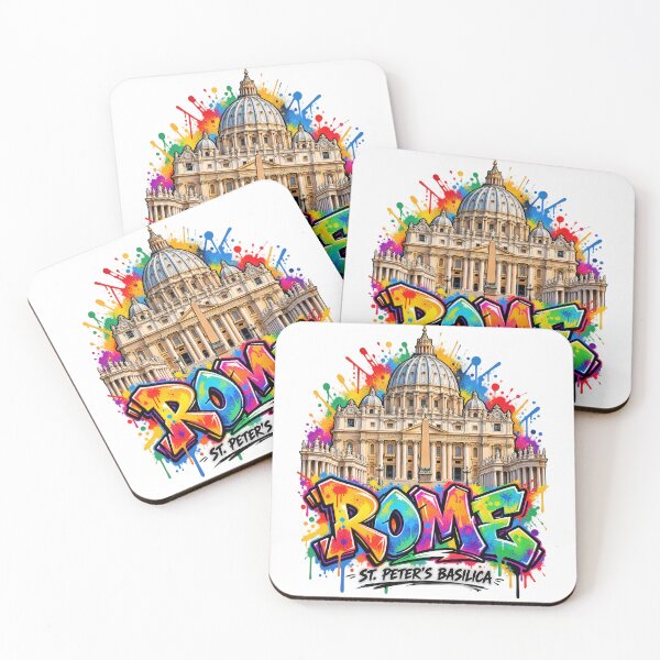 Item preview, Rome St. Peter’s Basilica Graffiti – Colorful Vatican Street Art designed and sold by Earth Celebration Designs.