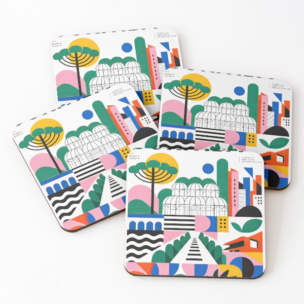 Item preview, Colorful Curitiba poster featuring stylized city architecture, b designed and sold by ckybe.