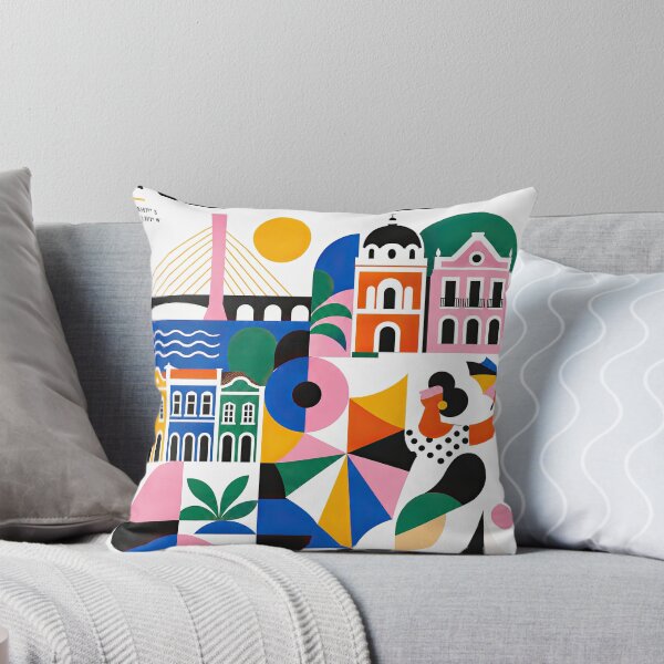 Item preview, Colorful geometric travel poster illustrating Recife, Brazil, wi designed and sold by ckybe.