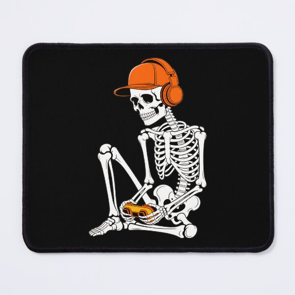 Item preview, Skeleton Gamer Orange Cap Headphones designed and sold by OlyvieArt.