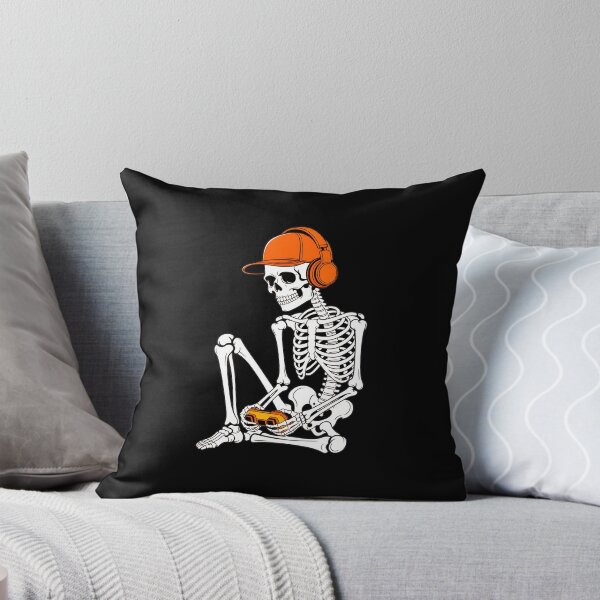 Item preview, Skeleton Gamer Orange Cap Headphones designed and sold by OlyvieArt.