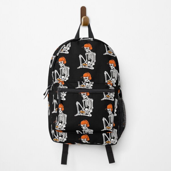 Item preview, Skeleton Gamer Orange Cap Headphones designed and sold by OlyvieArt.