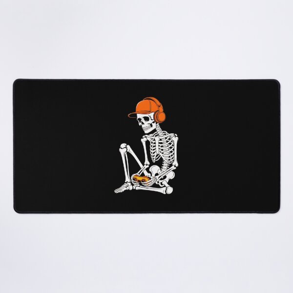 Item preview, Skeleton Gamer Orange Cap Headphones designed and sold by OlyvieArt.