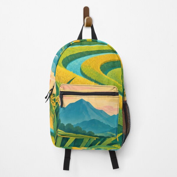 Item preview, Bright Geometric Terraced Fields at Sunrise designed and sold by Jaani-T.