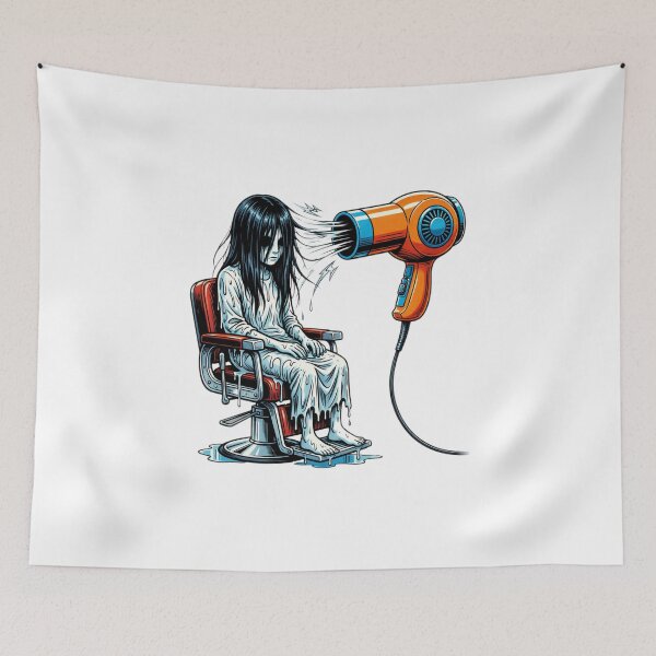 Item preview, Samara At The Hair Salon – Funny Horror Blow Dry designed and sold by Addy77shop.