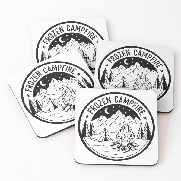 Item preview, Frozen Campfire Black and White Mountain Holiday Camping designed and sold by GabeMountainArt.