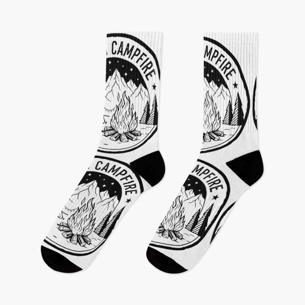 Item preview, Frozen Campfire Black and White Mountain Holiday Camping designed and sold by GabeMountainArt.