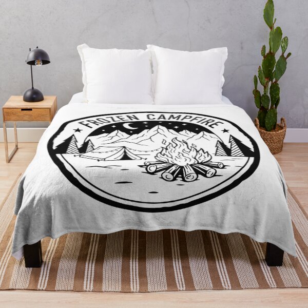 Item preview, Frozen Campfire Black and White Mountain Holiday Camping designed and sold by GabeMountainArt.