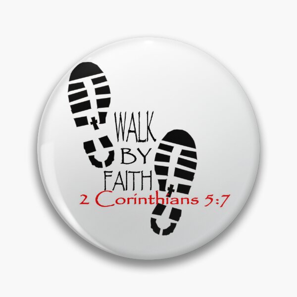 Item preview, Walk By Faith 2 Corinthians 5:7 Footprint Typography Art designed and sold by Francisbb.