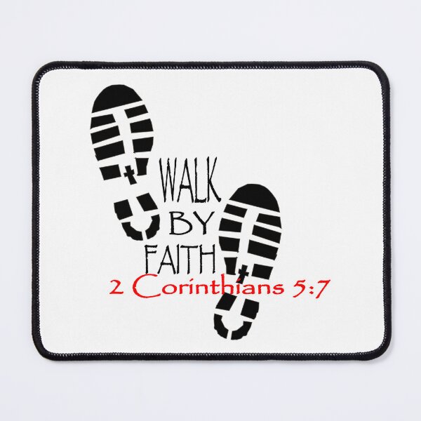 Item preview, Walk By Faith 2 Corinthians 5:7 Footprint Typography Art designed and sold by Francisbb.
