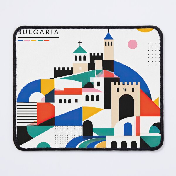 Item preview, Colorful geometric illustration of Veliko Tarnovo, Bulgaria, fea designed and sold by ckybe.