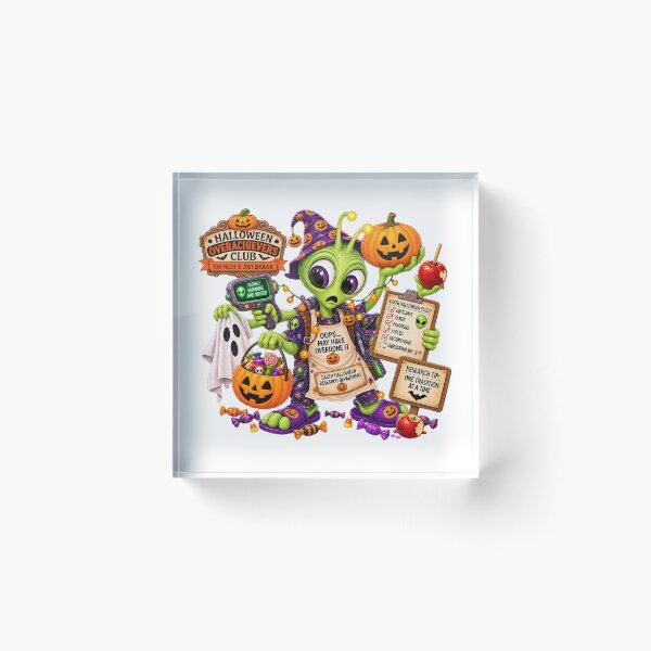 Item preview, ⚡HALLOWEEN OVERACHIEVERS CLUB -  Allen Alien's Earth Halloween Research Department designed and sold by WheelieGdArt.