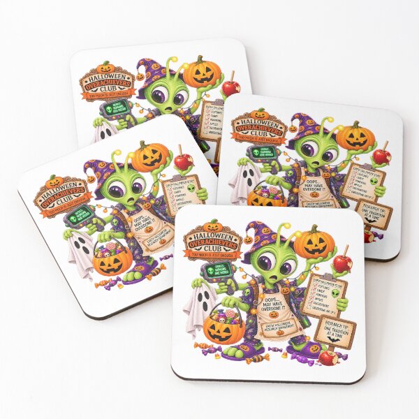 Item preview, ⚡HALLOWEEN OVERACHIEVERS CLUB -  Allen Alien's Earth Halloween Research Department designed and sold by WheelieGdArt.