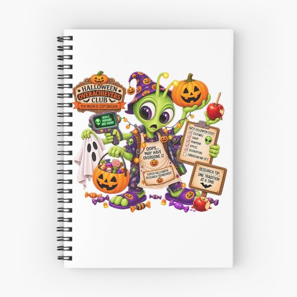 Item preview, ⚡HALLOWEEN OVERACHIEVERS CLUB -  Allen Alien's Earth Halloween Research Department designed and sold by WheelieGdArt.