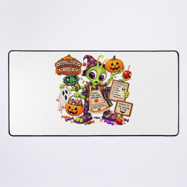 Item preview, ⚡HALLOWEEN OVERACHIEVERS CLUB - Allen Alien's Earth Halloween Research Department designed and sold by WheelieGdArt.
