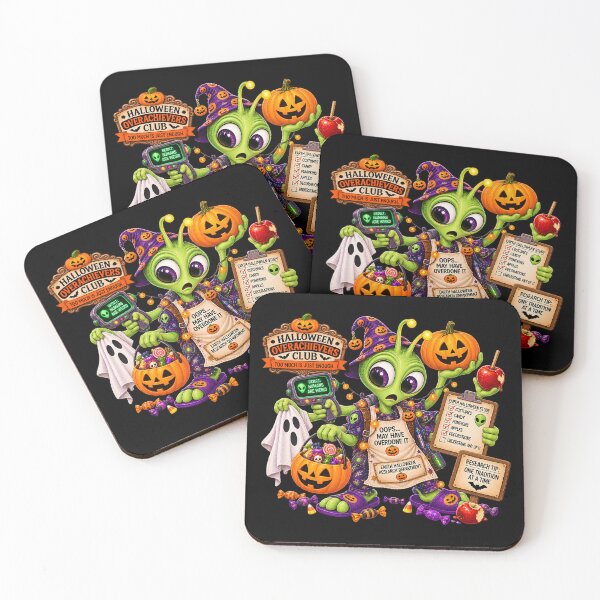 Item preview, ⚡HALLOWEEN OVERACHIEVERS CLUB -  Allen Alien's Earth Halloween Research Department - dark version designed and sold by WheelieGdArt.