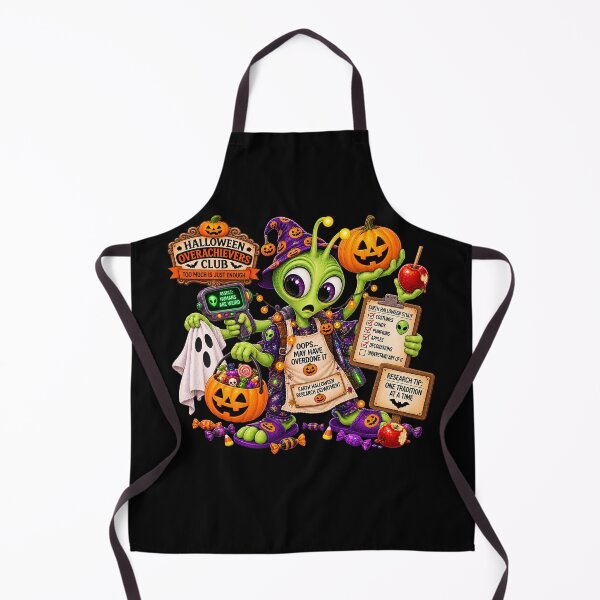 Item preview, ⚡HALLOWEEN OVERACHIEVERS CLUB -  Allen Alien's Earth Halloween Research Department - dark version designed and sold by WheelieGdArt.