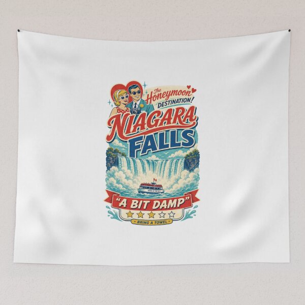 Item preview, Niagara Falls – A Bit Damp Retro Honeymoon Design designed and sold by HROC.