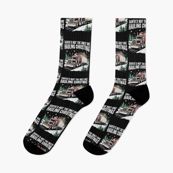 Item preview, Santas Not The Only One Hauling Christmas Trucker Big Rig Holiday Design designed and sold by 519xdesign.