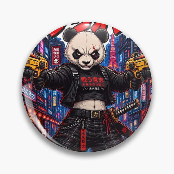 Item preview, Cyberpunk Panda Warrior – Futuristic Tokyo Streetwear Anime designed and sold by mrworld000.