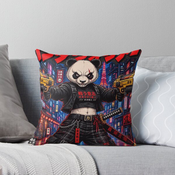 Item preview, Cyberpunk Panda Warrior – Futuristic Tokyo Streetwear Anime designed and sold by mrworld000.