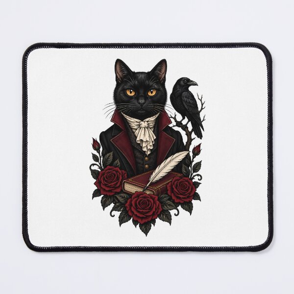 Item preview, Gothic Raven Writer Black Cat designed and sold by Old's Cool Cat Studio.