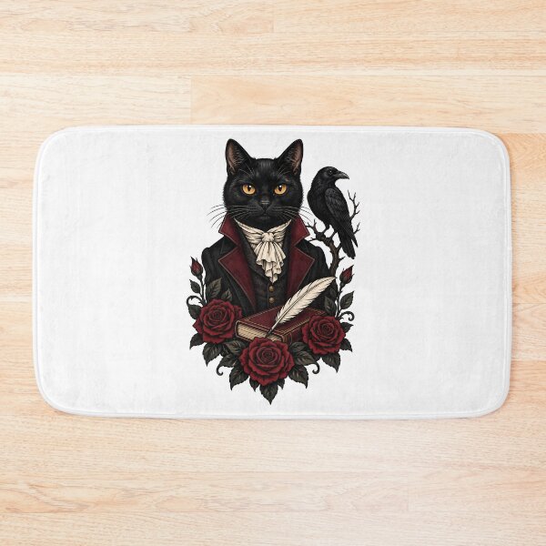 Item preview, Gothic Raven Writer Black Cat designed and sold by Old's Cool Cat Studio.