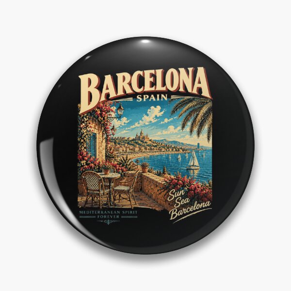 Item preview, Barcelona Spain Retro Travel designed and sold by DiyaLin009.