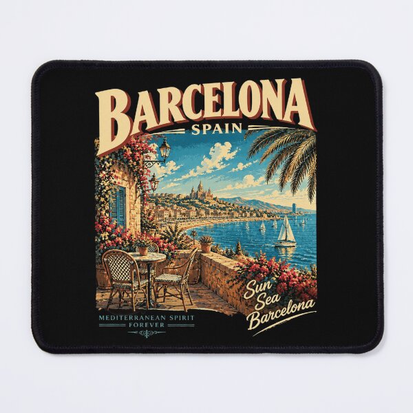 Item preview, Barcelona Spain Retro Travel designed and sold by DiyaLin009.
