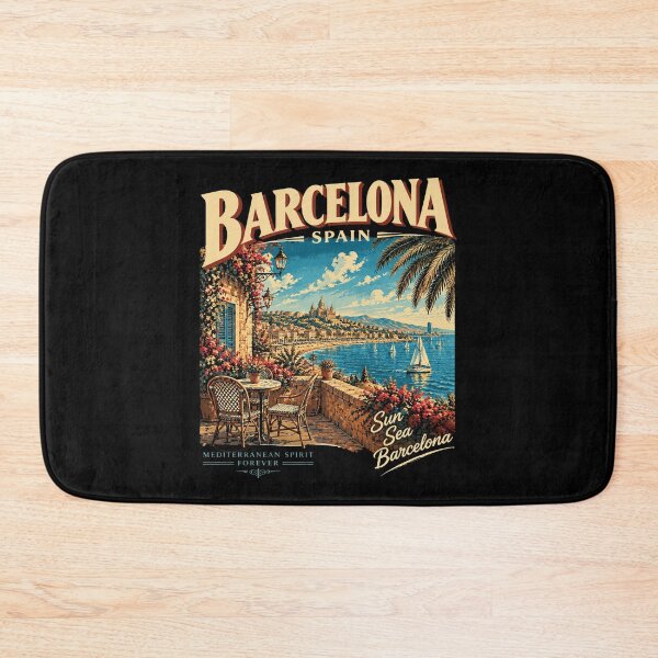 Item preview, Barcelona Spain Retro Travel designed and sold by DiyaLin009.