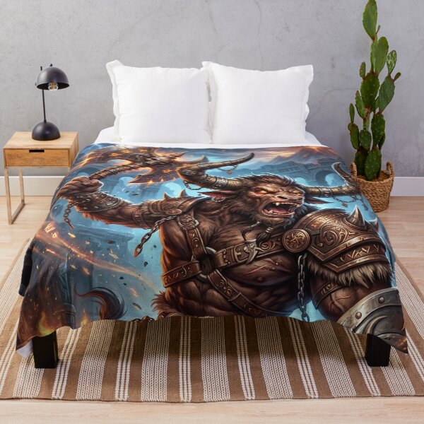 Item preview, Minotaur Warrior - Dark Fantasy Battle Art designed and sold by Lucid Dream Pixel.