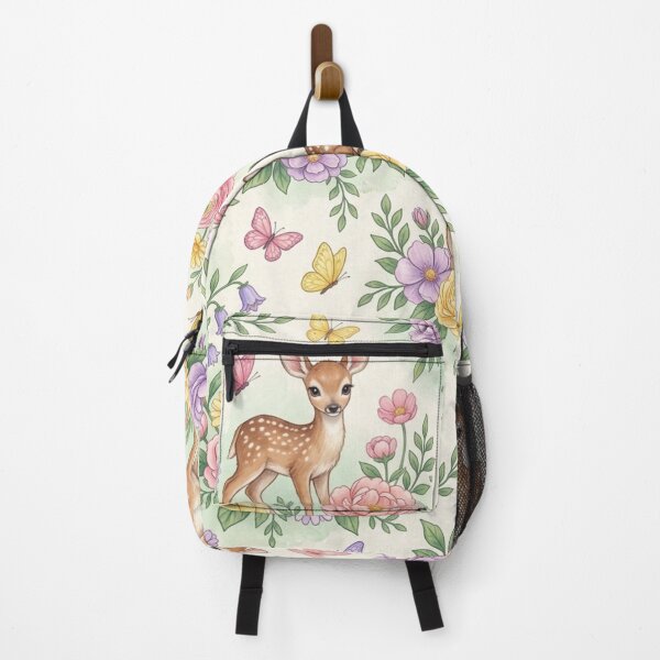 Item preview, Elegant Baby Deer Floral Woodland Art designed and sold by ShivCraftStudio.