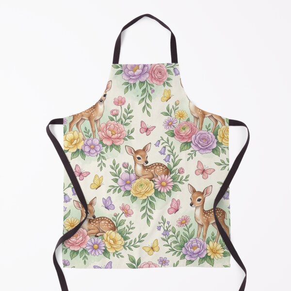 Item preview, Elegant Baby Deer Floral Woodland Art designed and sold by ShivCraftStudio.