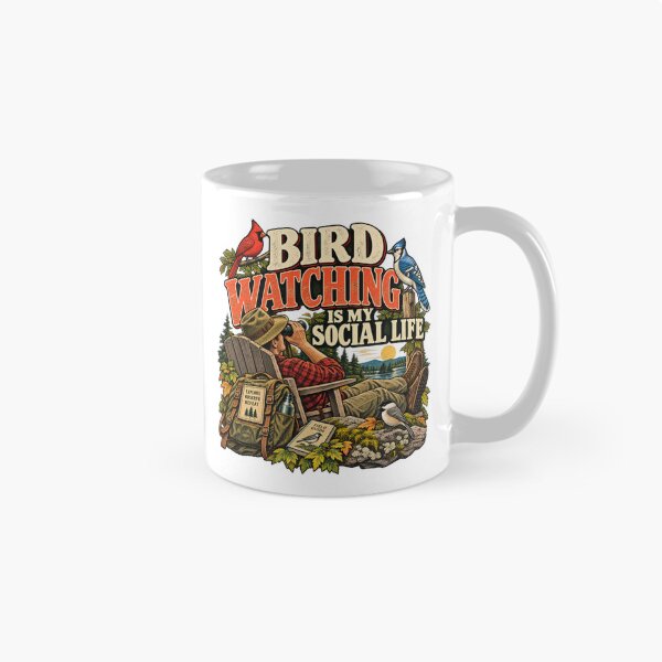 Item preview, Bird Watching Is My Social Life – Vintage Birdwatcher Humor designed and sold by DopeyRobot.
