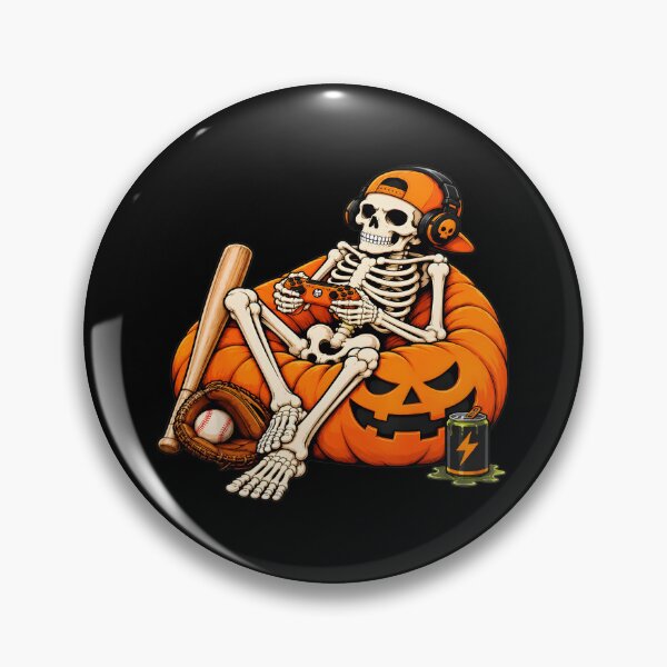 Item preview, Gamer Skeleton Pumpkin Beanbag Halloween designed and sold by OlyvieArt.