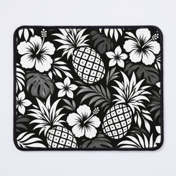 Item preview, Old Hawaii Pineapple – Black & White Tropical Pattern designed and sold by Plus91BIRD.