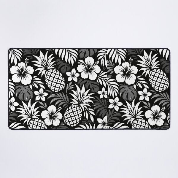 Item preview, Old Hawaii Pineapple – Black & White Tropical Pattern designed and sold by Plus91BIRD.