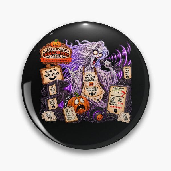 Item preview, ⚡HALLOWEEN OVERACHIEVERS CLUB -  Banshee Sound Effects Department - dark version designed and sold by WheelieGdArt.