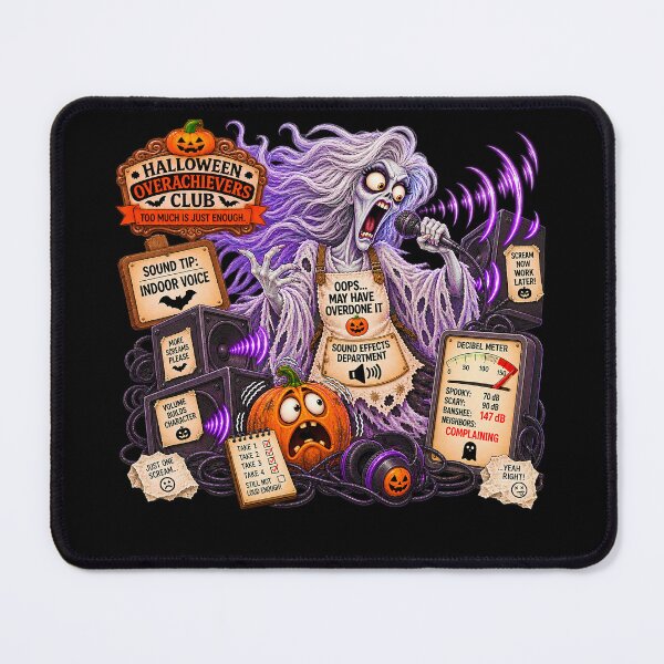 Item preview, ⚡HALLOWEEN OVERACHIEVERS CLUB - Banshee Sound Effects Department - dark version designed and sold by WheelieGdArt.