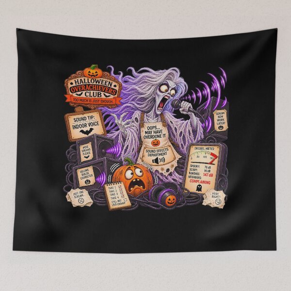 Item preview, ⚡HALLOWEEN OVERACHIEVERS CLUB -  Banshee Sound Effects Department - dark version designed and sold by WheelieGdArt.