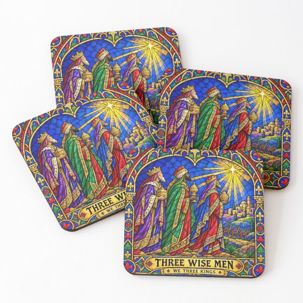 Item preview, Stained Glass Three Wise Men Christmas Art designed and sold by SunnyDesign82.