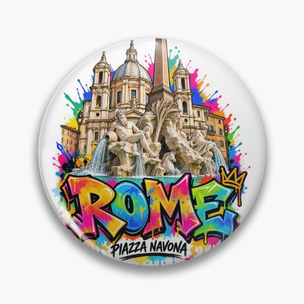 Item preview, Rome Piazza Navona Graffiti – Colorful Italian Street Art designed and sold by Earth Celebration Designs.