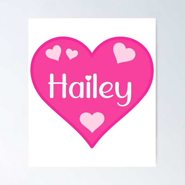 Item preview, Hailey Name Pink Heart  designed and sold by Jeallan Designs.