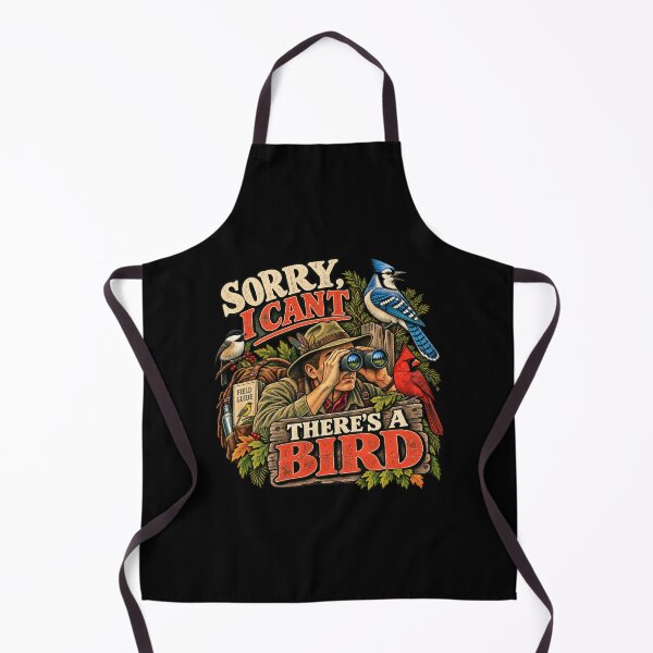 Item preview, Sorry, I Can’t – There’s a Bird – Vintage Birdwatcher Humor designed and sold by DopeyRobot.