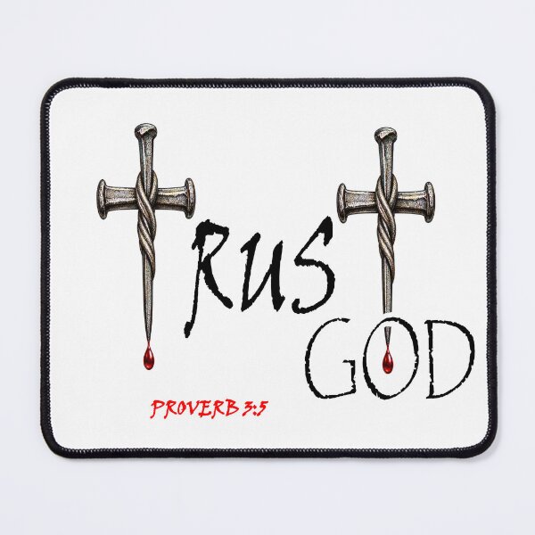 Item preview, Trust God Proverbs 3:5 Iron Nail Cross Typography Art designed and sold by Francisbb.