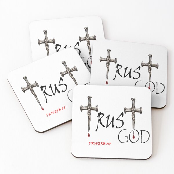 Item preview, Confía en Dios Proverbios 3:5 Cruz de clavo de hierro Arte tipográfico designed and sold by Francisbb.